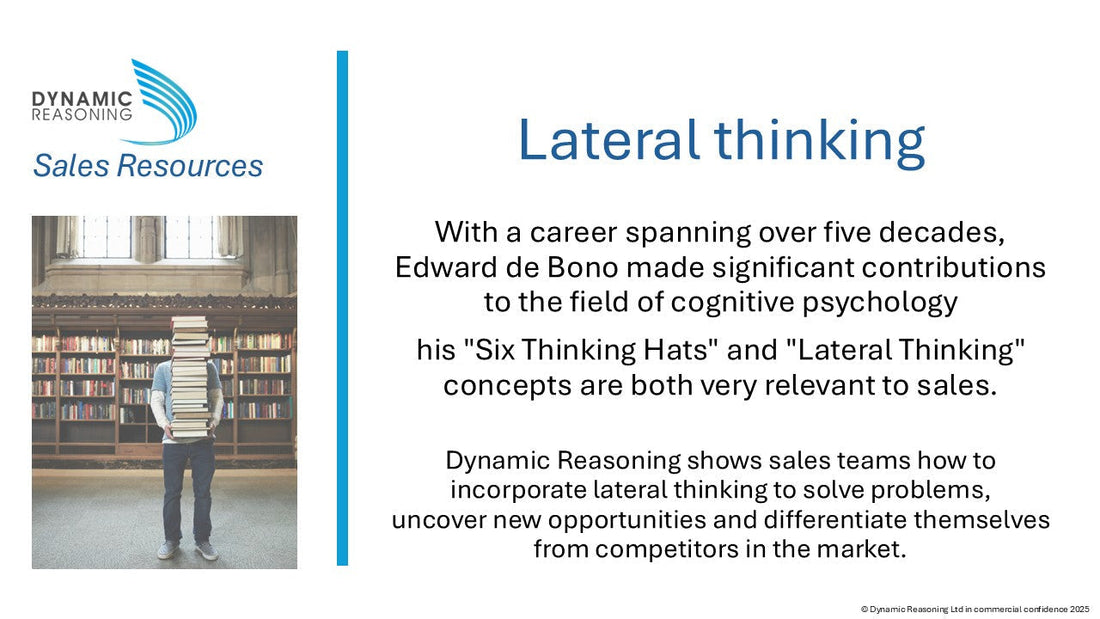 How Edward de Bono's lateral thinking can be applied and beneficial to sales